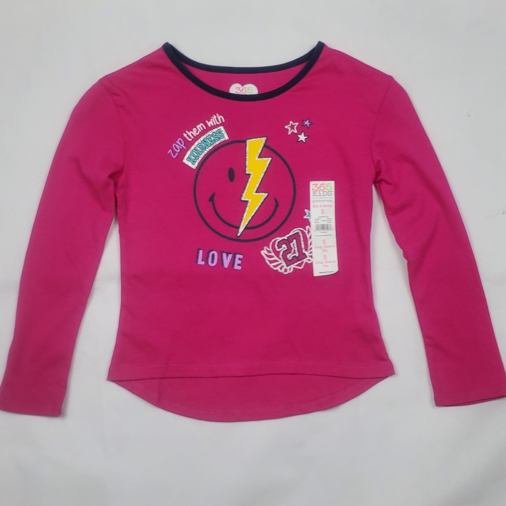 Garanimals 365 Kids Little Girl's Long Sleeve Pink Top Size 5 NWT